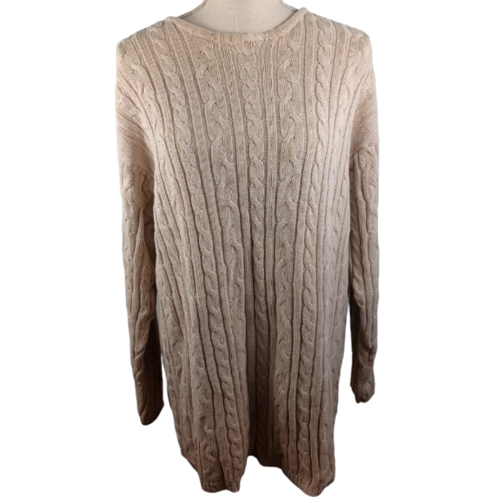 Paul Harris Design Knit Sweater XL Cream -PHD -Long Sleeve *SLIGHT DISTRESSING*